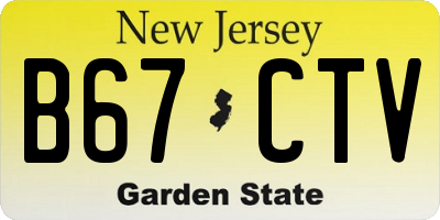 NJ license plate B67CTV