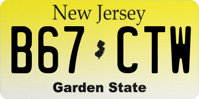 NJ license plate B67CTW
