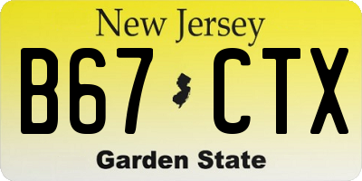 NJ license plate B67CTX