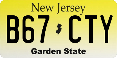 NJ license plate B67CTY