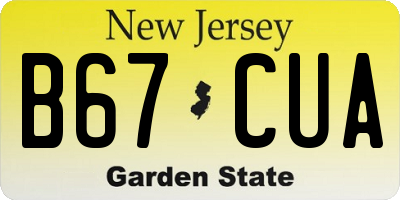 NJ license plate B67CUA