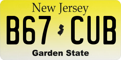 NJ license plate B67CUB