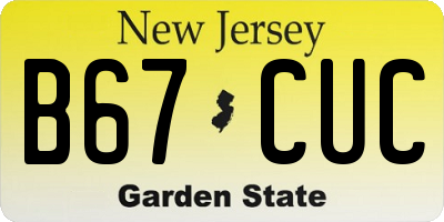 NJ license plate B67CUC
