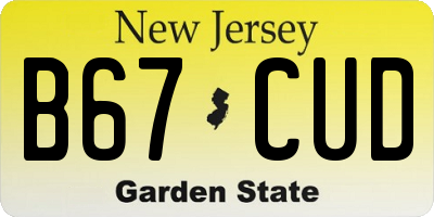 NJ license plate B67CUD
