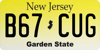 NJ license plate B67CUG