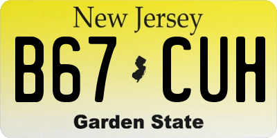 NJ license plate B67CUH