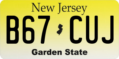 NJ license plate B67CUJ