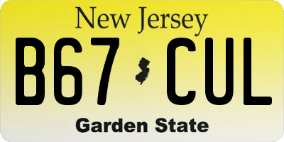 NJ license plate B67CUL