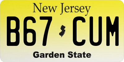 NJ license plate B67CUM