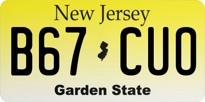 NJ license plate B67CUO