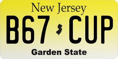 NJ license plate B67CUP
