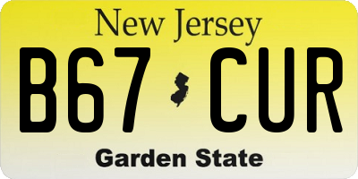 NJ license plate B67CUR