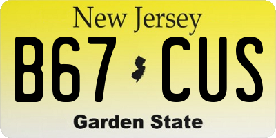 NJ license plate B67CUS