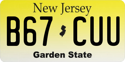 NJ license plate B67CUU