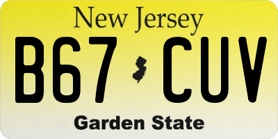NJ license plate B67CUV