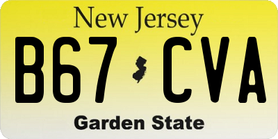 NJ license plate B67CVA