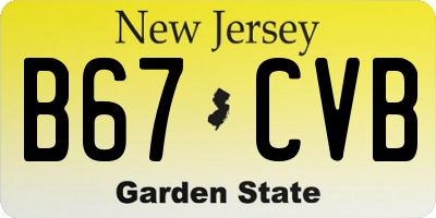 NJ license plate B67CVB
