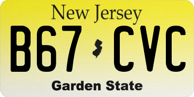 NJ license plate B67CVC