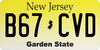 NJ license plate B67CVD