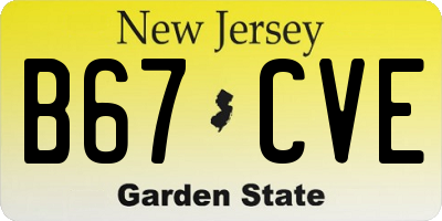 NJ license plate B67CVE