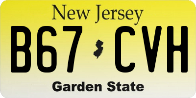 NJ license plate B67CVH