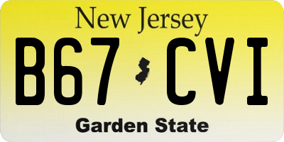 NJ license plate B67CVI