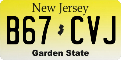 NJ license plate B67CVJ