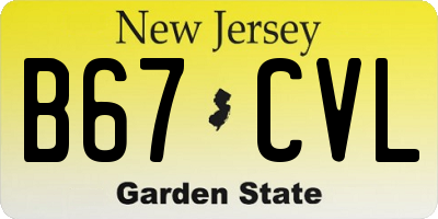 NJ license plate B67CVL
