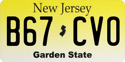 NJ license plate B67CVO