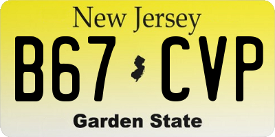 NJ license plate B67CVP
