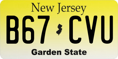 NJ license plate B67CVU