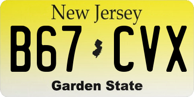 NJ license plate B67CVX