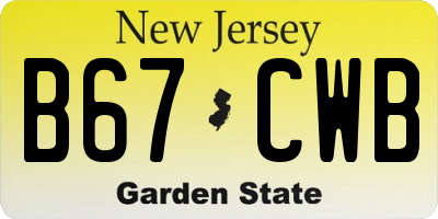 NJ license plate B67CWB