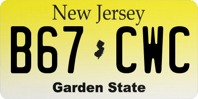 NJ license plate B67CWC