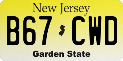 NJ license plate B67CWD