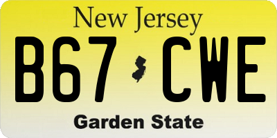 NJ license plate B67CWE