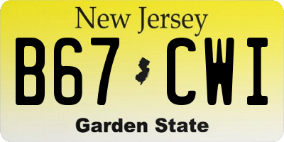NJ license plate B67CWI