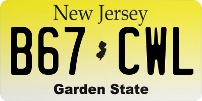 NJ license plate B67CWL