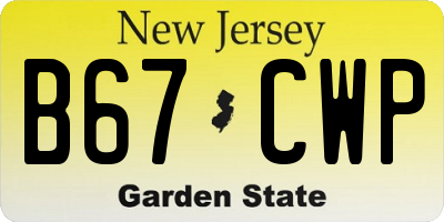 NJ license plate B67CWP