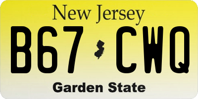 NJ license plate B67CWQ