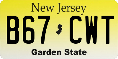NJ license plate B67CWT