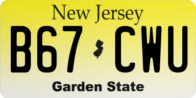 NJ license plate B67CWU