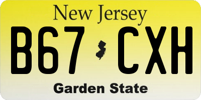 NJ license plate B67CXH