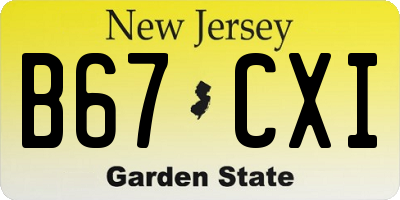 NJ license plate B67CXI