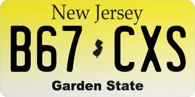 NJ license plate B67CXS