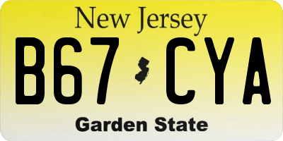 NJ license plate B67CYA
