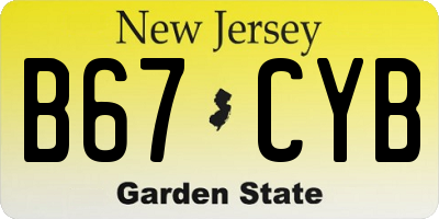 NJ license plate B67CYB