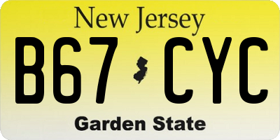 NJ license plate B67CYC