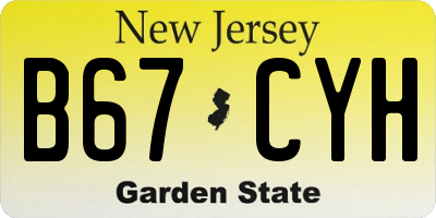 NJ license plate B67CYH