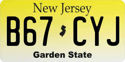 NJ license plate B67CYJ